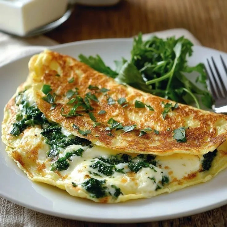 Omelet de espinacas y queso feta
