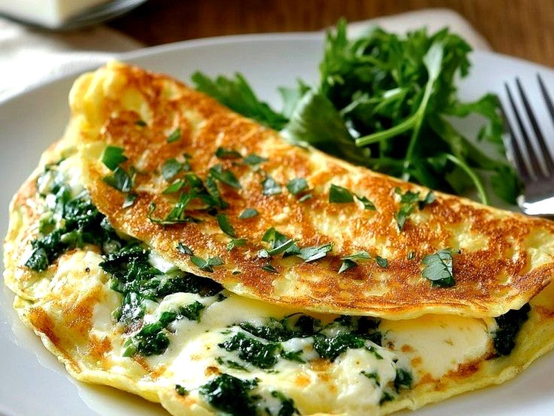 Omelet de espinacas y queso feta